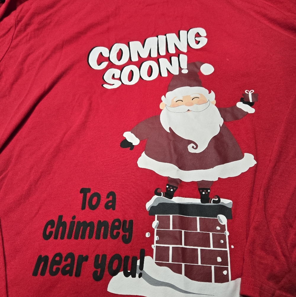 Red Santa Graphic Long Sleve T-Shirt Size 3z